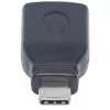 Manhattan USB-C na USB-A adaptér, konektor samec na konektor samica, 5 Gbit/s (USB 3.2 Gen1, aj USB 3.0), SuperSpeed USB, čierny, doživotná záruka, zodpovedá USB31CAADG