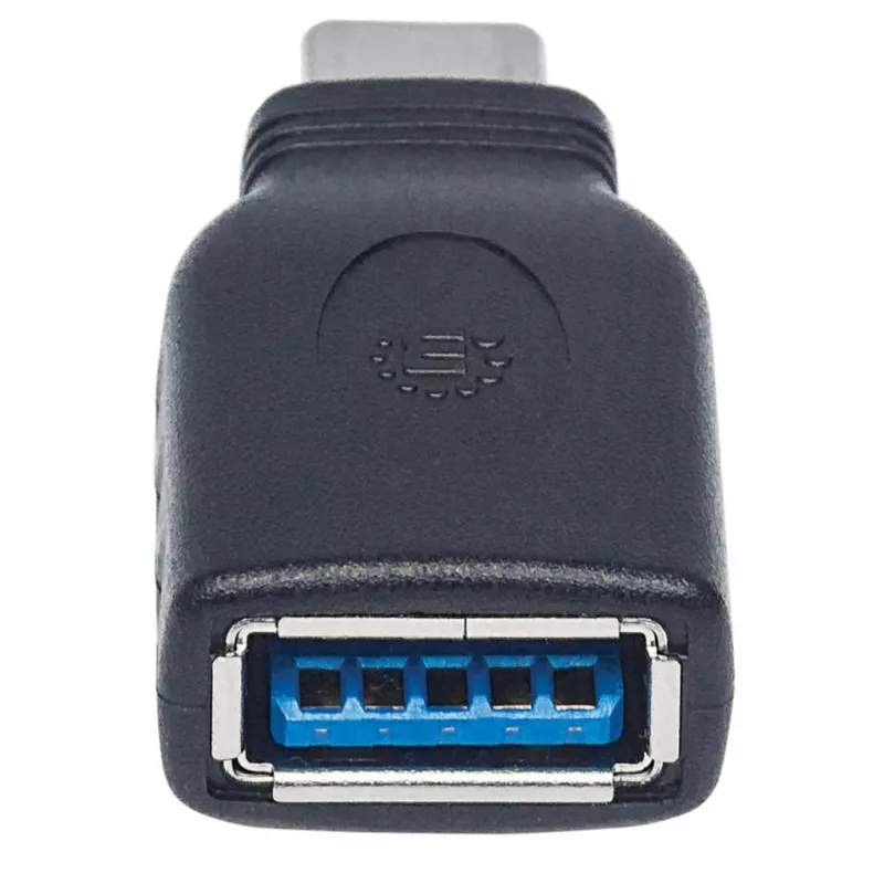 Manhattan USB-C na USB-A adaptér, konektor samec na konektor samica, 5 Gbit/s (USB 3.2 Gen1, aj USB 3.0), SuperSpeed USB, čierny, doživotná záruka, zodpovedá USB31CAADG