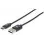 Manhattan 354936 kábel USB-C na USB-A, USB 2.0, 3 m, samec/samec, čierny