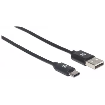 Manhattan USB-C na USB-A kábel, 3 m, konektor samec na konektor samec, 480 Mbit/s (USB 2.0), Hi-Speed USB, čierna, doživotná záruka