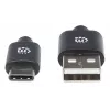 Manhattan 354936 kábel USB-C na USB-A, USB 2.0, 3 m, samec/samec, čierny