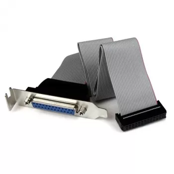 StarTech.com Low-Profile 16-palcový paralelný port header káblový adaptér so slotovým plechom – DB25 (F) na IDC26