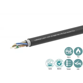 Sieťový kábel Lanview LVN-CAT6PE-2FUTP RJ45 CAT6 305M čierna