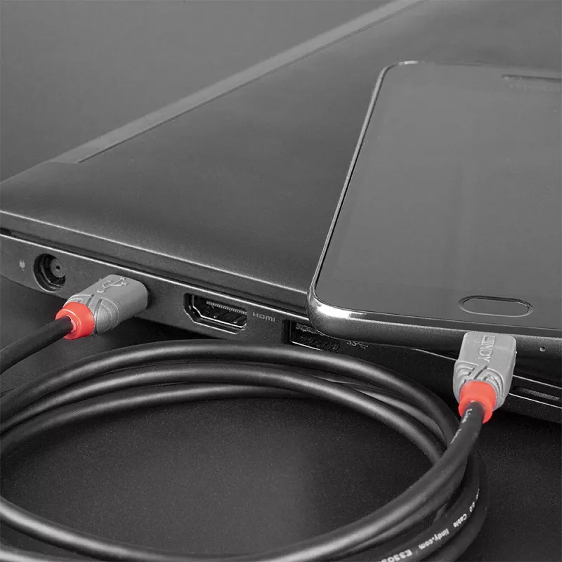 Lindy 3 m USB 2.0 Type-C na Micro-B kábel, Anthra Line