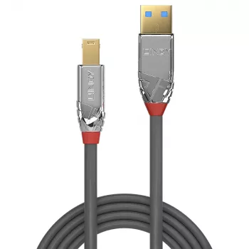 Lindy 5 m USB 3.0 Type-A na B kábel, 5 Gbit/s, Cromo Line