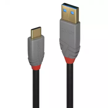 Lindy 1 m USB 3.2 Type-A na C kábel, 10 Gbit/s, 5A, PD, Anthra Line