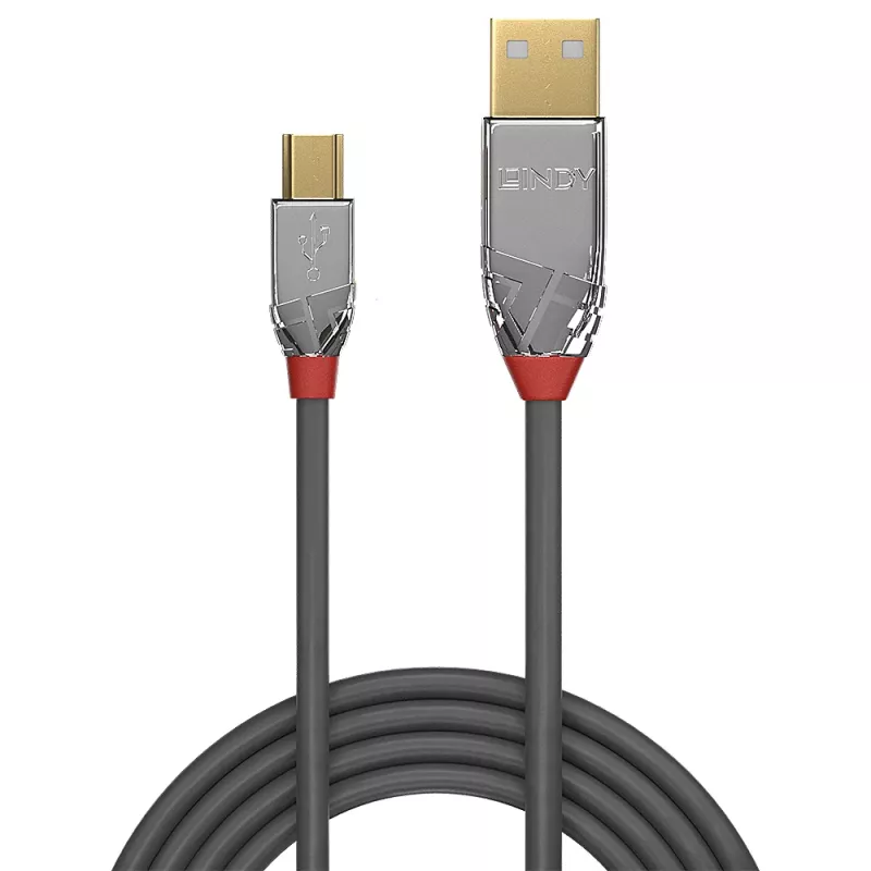 Lindy 3 m USB 2.0 Type-A na Mini-B kábel, Cromo Line