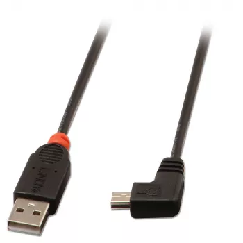 USB kábel Lindy USB2.0 A/Mini-B 90° 0,5m