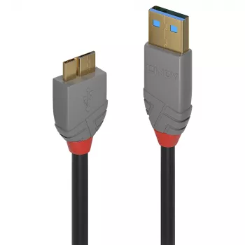 Lindy 3 m USB 3.2 Type-A na Micro-B kábel, 5 Gbit/s, Anthra Line
