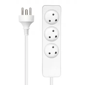 Microconnect MC-GRU0350DK predlžovací kábel 5 m 3 AC zásuvky interiérový biely