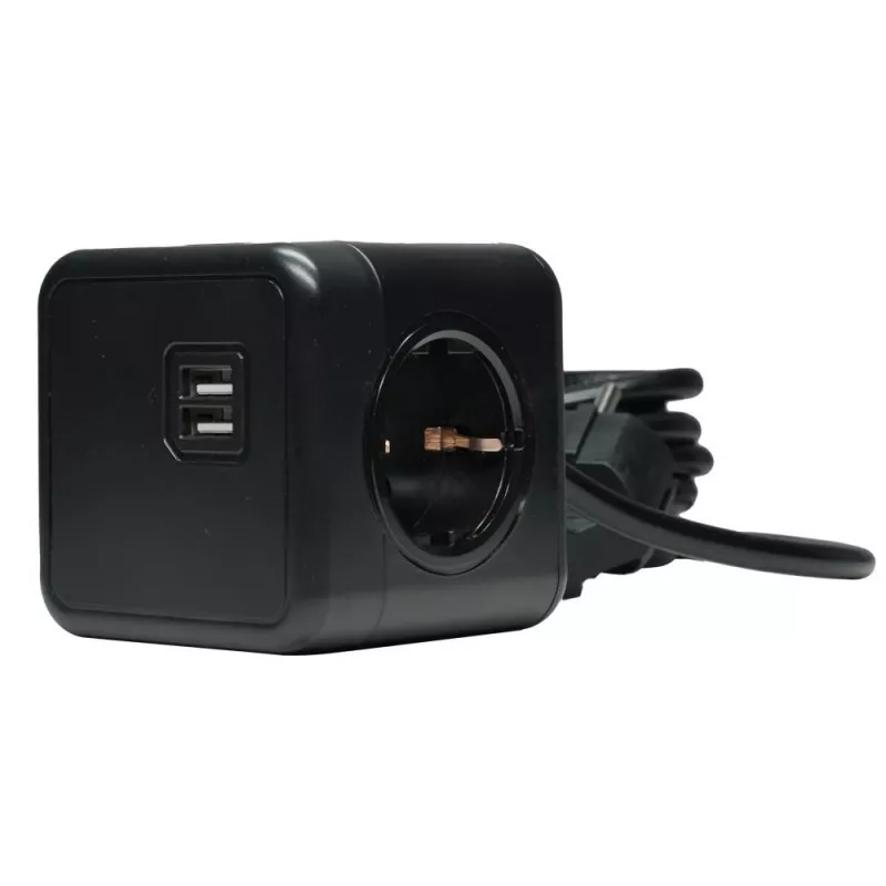 Microconnect GRUCUBE2USB-B3 predlžovací kábel 3 m 3 AC zásuvky interiérový čierny