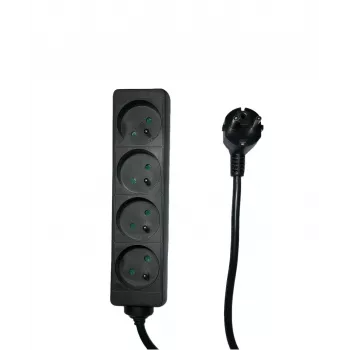 Microconnect MC-PS040150FRB predlžovací kábel 1,5 m 4 AC výstupy interiérový čierny