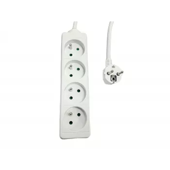 Predlžovacia zásuvka MicroConnect MC-PS040150FRW — 4-násobná, francúzske typ E zásuvky