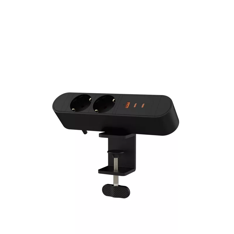 Desktopová predlžovacia zásuvka MicroConnect MC-MDPS-EU2-67W – 2 zásuvky, 67 W celkový výkon