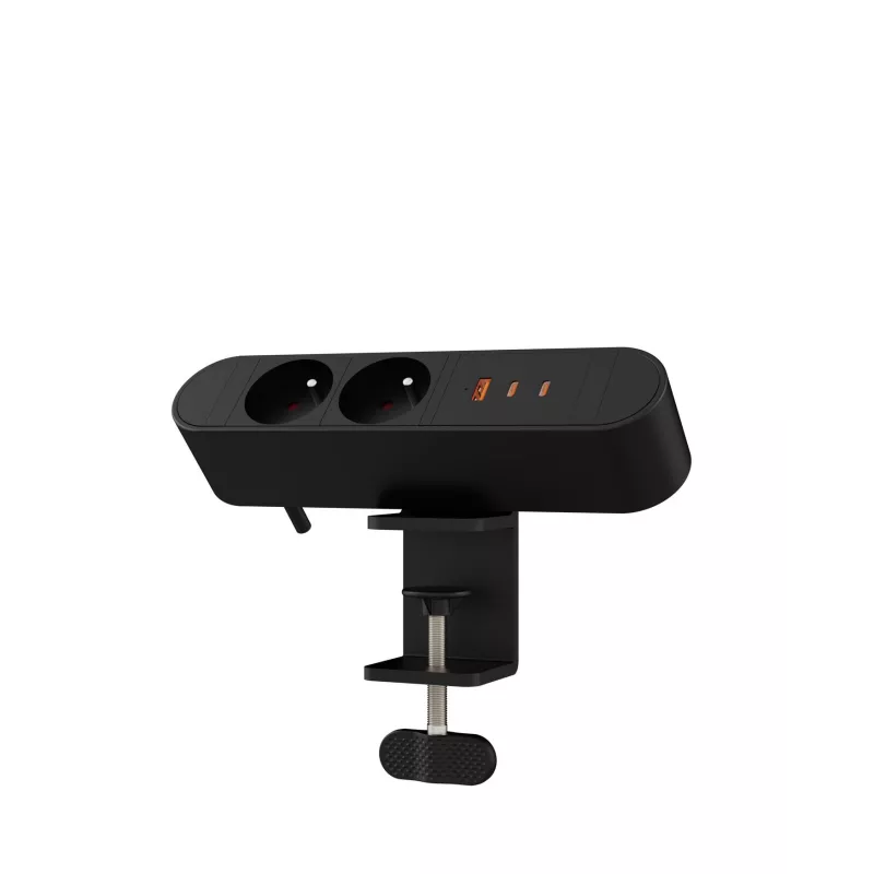 Predlžovacia zásuvka pre stôl MicroConnect MC-MDPS-FR2-67W — 2 zásuvky, 67 W celkový výkon
