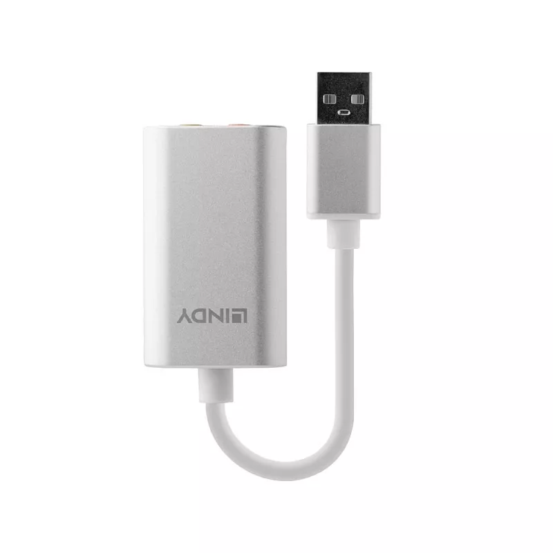 Audio konvertor Lindy USB Type-A na audio konvertor, strieborná/biela, 25 g
