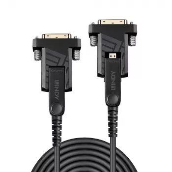 Lindy 70 m sklolaminátový hybridný Micro-HDMI 18G kábel s odnímateľnými HDMI a DVI konektormi