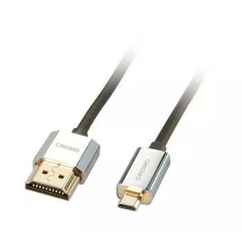Lindy 0,5 m CROMO tenký High Speed HDMI na Micro-HDMI kábel s Ethernetom