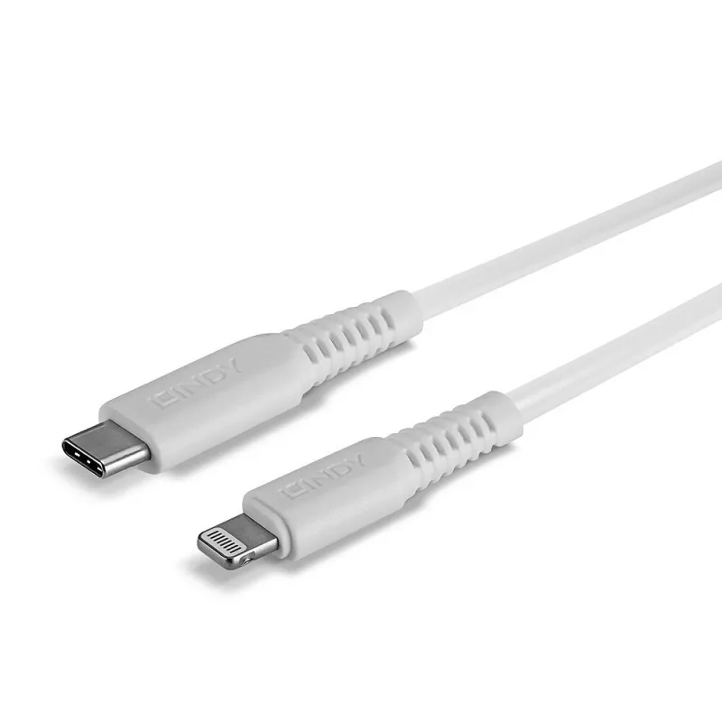 Lindy 3 m USB Type-C na Lightning kábel biela