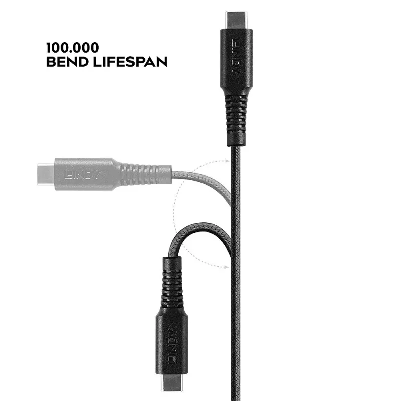 Lindy 1 m zosilnený USB Type-C na Lightning nabíjací a synchronizačný kábel