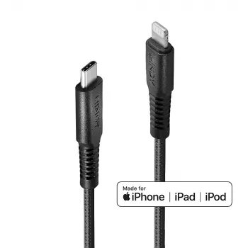 Lindy 2 m zosilnený USB Type-C na Lightning nabíjací a synchronizačný kábel