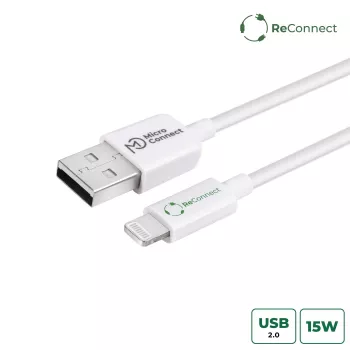 Lightning kábel MicroConnect ECO-LIGHTNING1 1 m biely USB A