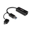 Lindy USB 3.2 Gen 1 Gigabit Ethernet konvertor káblový USB Ethernet 5000 Mbit/s čierna