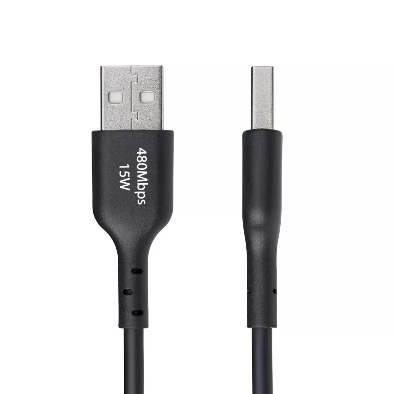 StarTech.com 30 cm USB-A na USB-C nabíjací kábel, nabíjanie a synchronizácia, 3A, USB 2.0, TPE plášť – čierny USB nabíjací kábel
