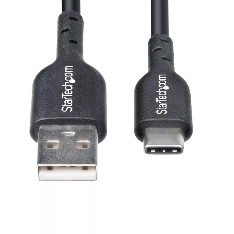 StarTech.com 30 cm USB-A na USB-C nabíjací kábel, nabíjanie a synchronizácia, 3A, USB 2.0, TPE plášť – čierny USB nabíjací kábel