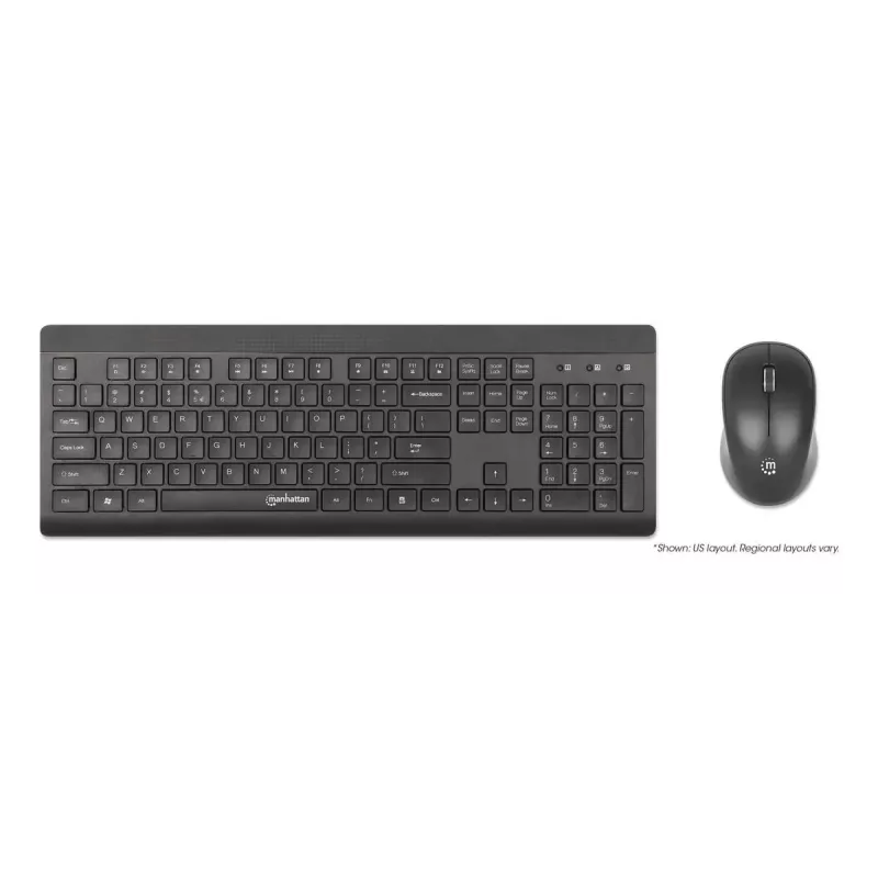 Klávesnica Manhattan 180771 bezdrôtová QWERTY čierna myš v balení