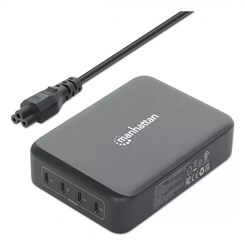 Manhattan 102667 4-portová nabíjacia stanica GaN USB Power Delivery, 240 W