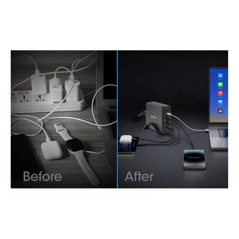 Manhattan 102667 4-portová nabíjacia stanica GaN USB Power Delivery, 240 W