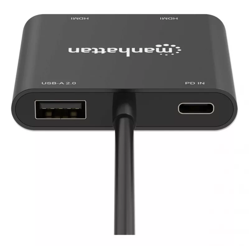 Multiport adaptér Manhattan 154321 USB Type-C na 2 HDMI USB-A Power Delivery 100 W