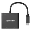 Multiport adaptér Manhattan 154321 USB Type-C na 2 HDMI USB-A Power Delivery 100 W