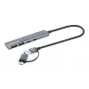 USB-C a USB-A Combo Dock/Hub Manhattan 4 porty 5 Gbps hliník
