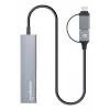 USB-C a USB-A Combo Dock/Hub Manhattan 4 porty 5 Gbps hliník