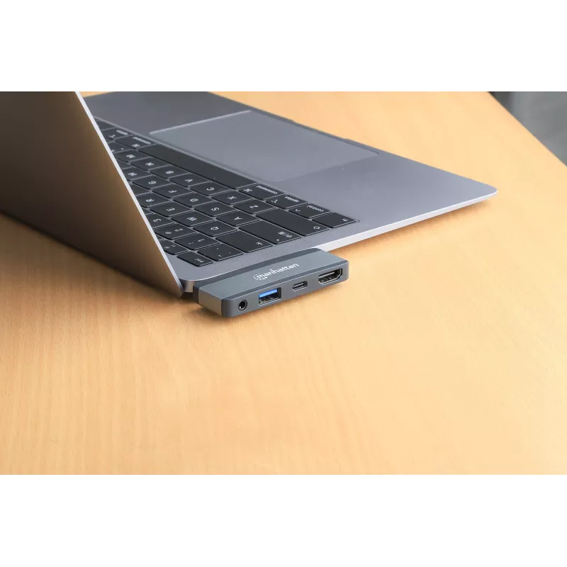 USB-C Travel Dock Manhattan 190404 4 porty HDMI USB-A USB-C 3,5 mm