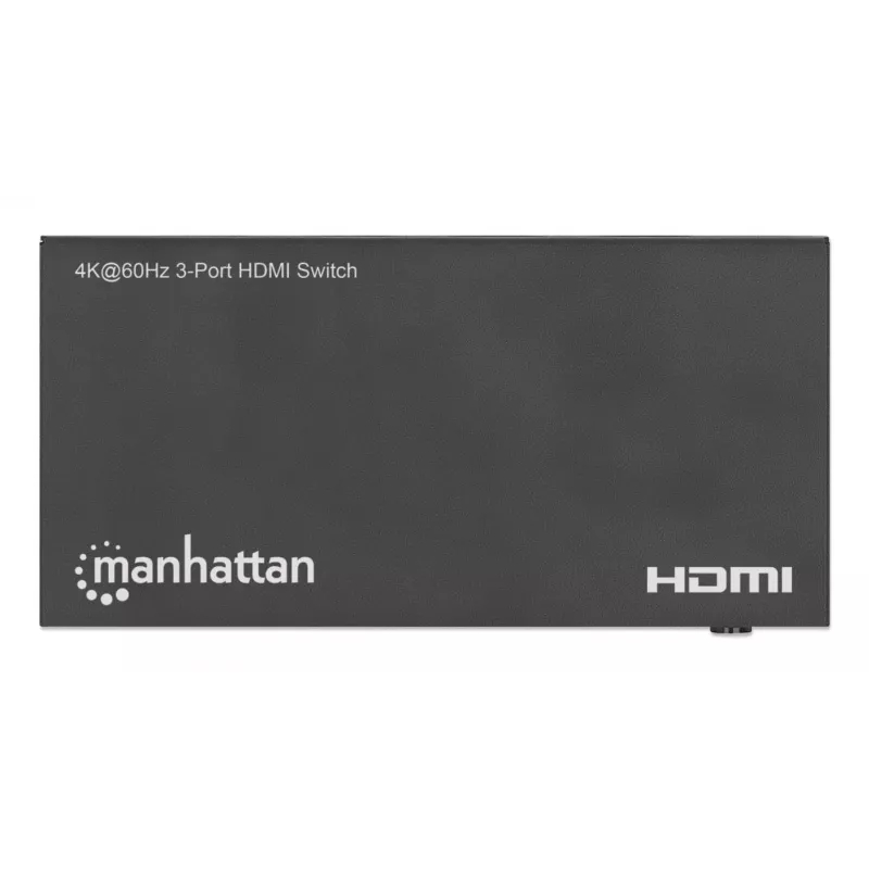 HDMI prepínač 3x1 MANHATTAN 18G automatický manuálny IR diaľkový ovládač čierny