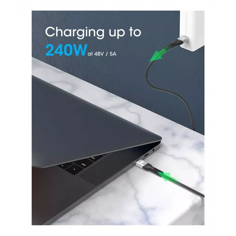 Kábel USB-C samec na USB-C samec Manhattan 2m USB4 Gen 3x2 8K 60Hz
