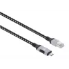 Manhattan USB-C na Gigabit sieťový Ethernet RJ45 kábel 2m čierny/strieborný