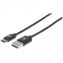 Manhattan USB-C na USB-A kábel, 1 m, samec na samca, čierny, 480 Mbit/s (USB 2.0), Hi-Speed USB, doživotná záruka, zodpovedá USB2AC1M