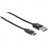 Manhattan USB-C na USB-A kábel, 1 m, samec na samca, čierny, 480 Mbit/s (USB 2.0), Hi-Speed USB, doživotná záruka, zodpovedá USB2AC1M