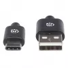 Manhattan USB-C na USB-A kábel, 1 m, samec na samca, čierny, 480 Mbit/s (USB 2.0), Hi-Speed USB, doživotná záruka, zodpovedá USB2AC1M