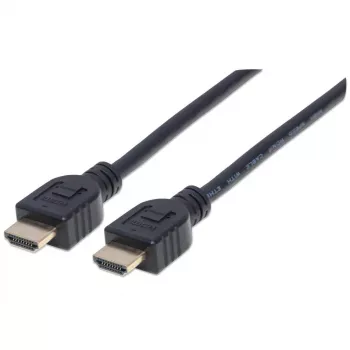 Manhattan HDMI 4K@60Hz kábel s Ethernetom - CL3 certifikovaný, 1m, vhodný pre inštaláciu do steny, pre všetky 4K a 1080p/HD aplikácie – teraz vylepšite alebo majte pripravené, keď to budete potrebovať, samec na samca, čierny, Ultra HD 4k x 2k, doživotná záruka, Premium High Speed