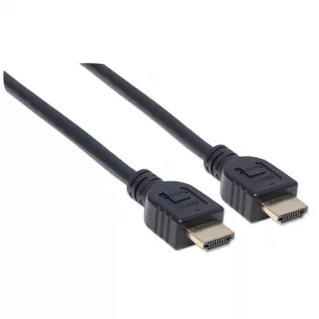 Manhattan HDMI 4K@60Hz kábel s Ethernetom - CL3 certifikovaný, 1m, vhodný pre inštaláciu do steny, pre všetky 4K a 1080p/HD aplikácie – teraz vylepšite alebo majte pripravené, keď to budete potrebovať, samec na samca, čierny, Ultra HD 4k x 2k, doživotná záruka, Premium High Speed