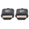 Manhattan HDMI kábel s Ethernetom (Ultra Thin), 4K@60Hz (Premium High Speed), 0,5 m, samec na samca, čierny, Ultra HD 4k x 2k, úplne tienený, pozlátené kontakty, doživotná záruka