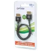 Manhattan HDMI kábel s Ethernetom (Ultra Thin), 4K@60Hz (Premium High Speed), 0,5 m, samec na samca, čierny, Ultra HD 4k x 2k, úplne tienený, pozlátené kontakty, doživotná záruka