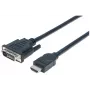 Manhattan HDMI na DVI-D 24+1 kábel, 3m, samec na samca, čierny, Dual Link, kompatibilný s DVD-D, doživotná záruka, zodpovedá HDDVIMM3M