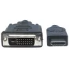 Manhattan HDMI na DVI-D 24+1 kábel, 3m, samec na samca, čierny, Dual Link, kompatibilný s DVD-D, doživotná záruka, zodpovedá HDDVIMM3M