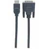 Manhattan HDMI na DVI-D 24+1 kábel, 3m, samec na samca, čierny, Dual Link, kompatibilný s DVD-D, doživotná záruka, zodpovedá HDDVIMM3M